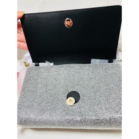 Kate Spade Womens Pink Leather Panda Bear Chain Fold Over Crossbody Handbag New - Picture 10 of 14